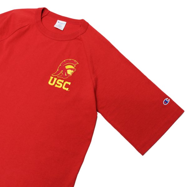 画像5: Champion（チャンピオン）T1011 US Print Raglan Sleeve T-Shirt（ティーテンイレブンUSプリントラグランスリーブTシャツ）"USC・Made in USA" / Cardinal（カーディナル） (5)