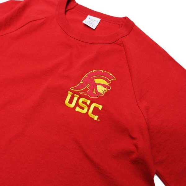 画像4: Champion（チャンピオン）T1011 US Print Raglan Sleeve T-Shirt（ティーテンイレブンUSプリントラグランスリーブTシャツ）"USC・Made in USA" / Cardinal（カーディナル） (4)
