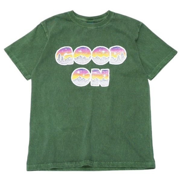 画像1: Good On（グッドオン）Short Sleeve Crew Neck Batik Print Tee（ショートスリーブクルーネックバティックプリントTシャツ）"GOOD ON"/Dk.Green（ダークグリーン） (1)