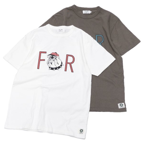 画像1: free rage（フリーレイジ）リサイクルコットンプリントTee"Bulldog"/White（ホワイト）・Gray（グレー） (1)