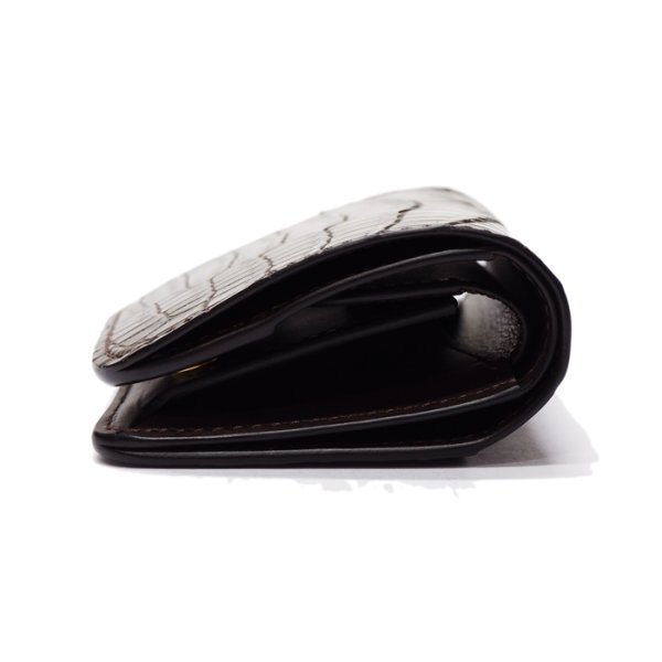 画像4: WILD SWANS(ワイルドスワンズ)CASA(カーサ)コンパクトウォレット/チョコ"クロコダイル"×ダークブラウン"イングリッシュブライドル" (4)