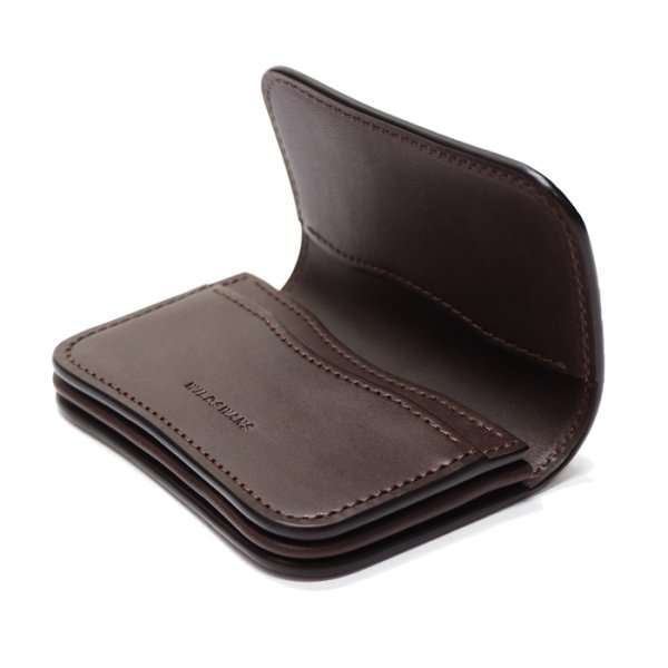 画像4: WILD SWANS（ワイルドスワンズ）GENERAL（ジェネラル）カードケース/チョコ"クロコダイル"×ダークブラウン"イングリッシュブライドル" (4)