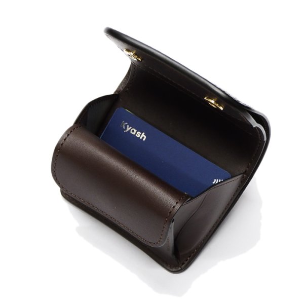 画像6: WILD SWANS(ワイルドスワンズ)CASA(カーサ)コンパクトウォレット/チョコ"クロコダイル"×ダークブラウン"イングリッシュブライドル" (6)