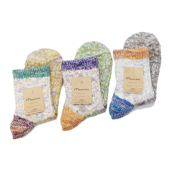 画像2: Mauna Kea（マウナケア）かかと切り替えツイスター杢ソックス"レディース" / Green（グリーン）※3足までメール便発送可※ (2)