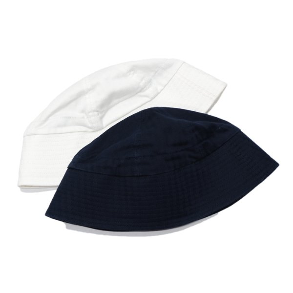 画像1: DECHO（デコー）SAILOR HAT（セーラーハット）COTTON HERRINGBONE/White（ホワイト）・Navy（ネイビー）※ホワイトのみ (1)