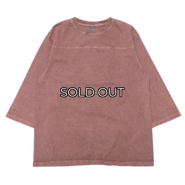 画像1: Good On（グッドオン）80's FOOTBALL Tee（80'sフットボールTシャツ）"Pigment Dye"/Bordeaux（ボルドー） (1)