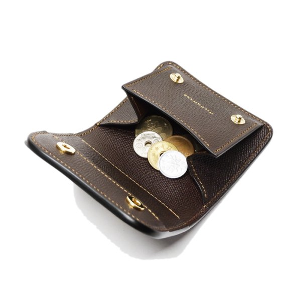 画像7: WILD SWANS(ワイルドスワンズ)PALM-V2(パームV2)コンパクトウォレット/ダークコニャック"シェルコードバン"×ダークブラウン"型押しイングリッシュブライドル" (7)