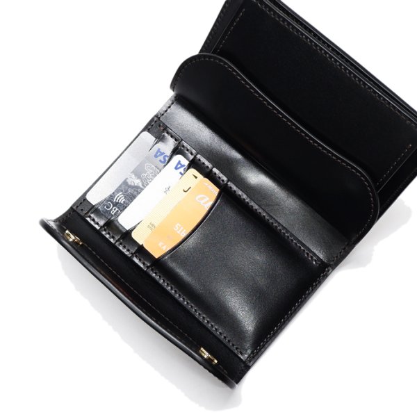 画像5: WILD SWANS(ワイルドスワンズ)BYRNE(バーン)3つ折りウォレット"サドルプルアップ"/Black(ブラック) (5)