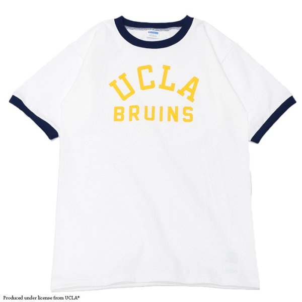 画像1: Champion（チャンピオン）PLEBE Short Sleeve Ringer T-Shirt（プレーブショートスリーブリンガーTシャツ）"UCLA"/Navy×Yellow（ネイビー×イエロー）TRUE TO ARCHIVES (1)