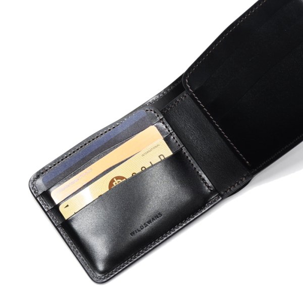 画像6: WILD SWANS（ワイルドスワンズ）WINGS（ウイングス）2つ折りウォレットコインケース無し"サドルプルアップ"/Black（ブラック） (6)