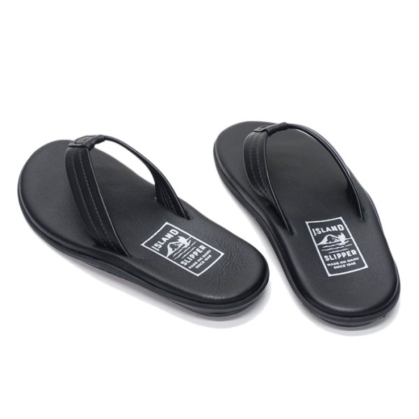画像5: ISLAND SLIPPER(アイランドスリッパ)PB202 (レザートングサンダル・ブラックソール) / All Black(オールブラック) (5)