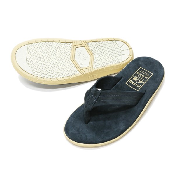 画像2: ISLAND SLIPPER(アイランドスリッパ)PT203 (レザートングサンダル) "Suede" / Navy(ネイビー) (2)