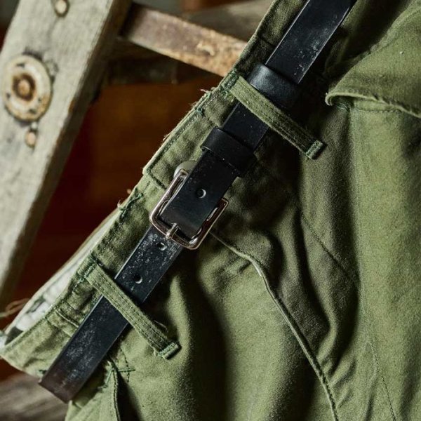 画像2: BEORMA(ベオーマ)BRIDLE LEATHER 22mm DOUBLE LOOP BELT(ブライドルレザー22mmダブルループベルト)/ Black(ブラック) (2)