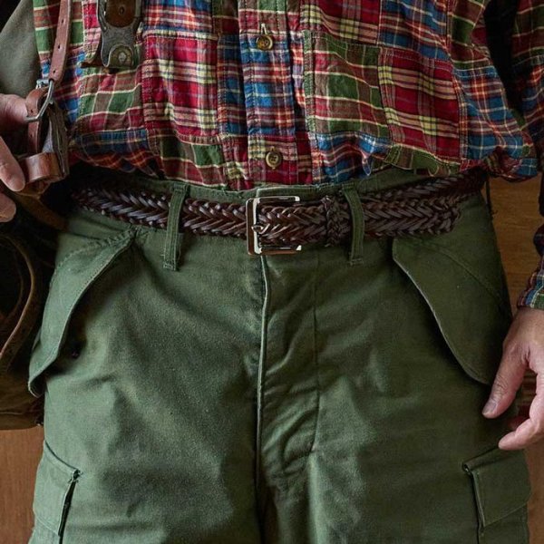 画像2: BEORMA(ベオーマ)34mm HERRINGBONE PLAITED BELT(34mmメッシュベルト)/ Dk.Brown(ダークブラウン) (2)