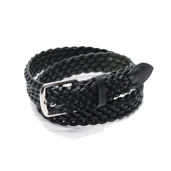 画像7: BEORMA（ベオーマ）28mm BASKET WEAVE PLAITED BELT（28mmメッシュベルト）/Black（ブラック） (7)