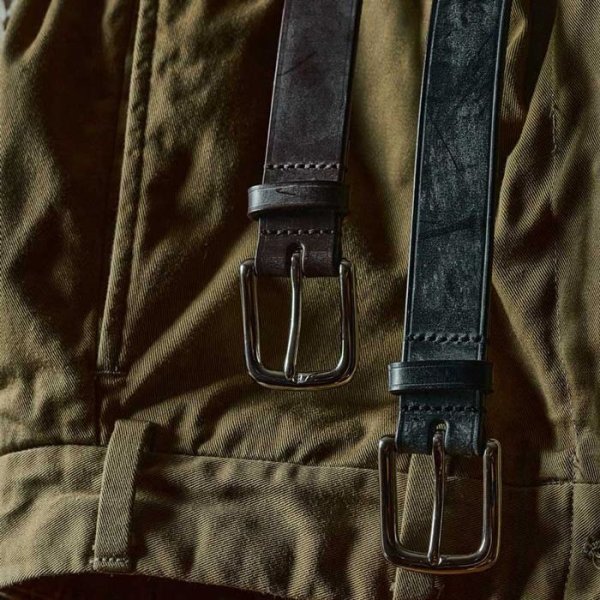 画像2: BEORMA（ベオーマ）BRIDLE LEATHER 28mm UNLINED BELT（ブライドルレザー28mmアンラインドベルト）/ Dk.Brown（ダークブラウン） (2)