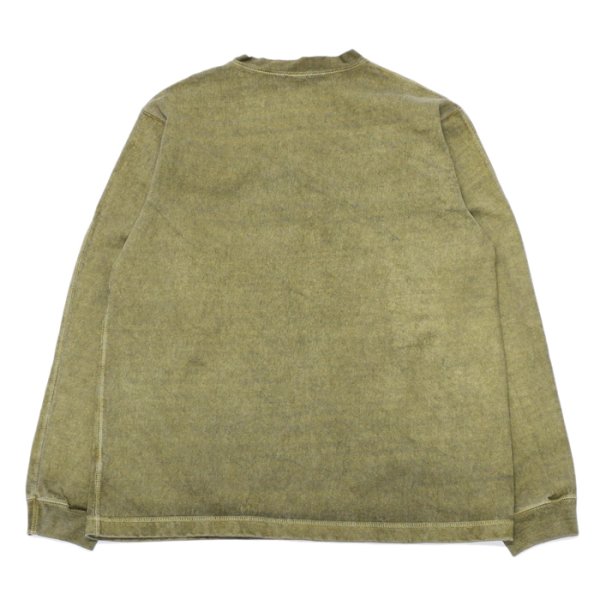 画像2: Good On(グッドオン)Long Sleeve Heavy Henley Neck Tee(ロングスリーブヘビーヘンリーネックTシャツ)"Pigment Dye" / Sage(セージ) (2)