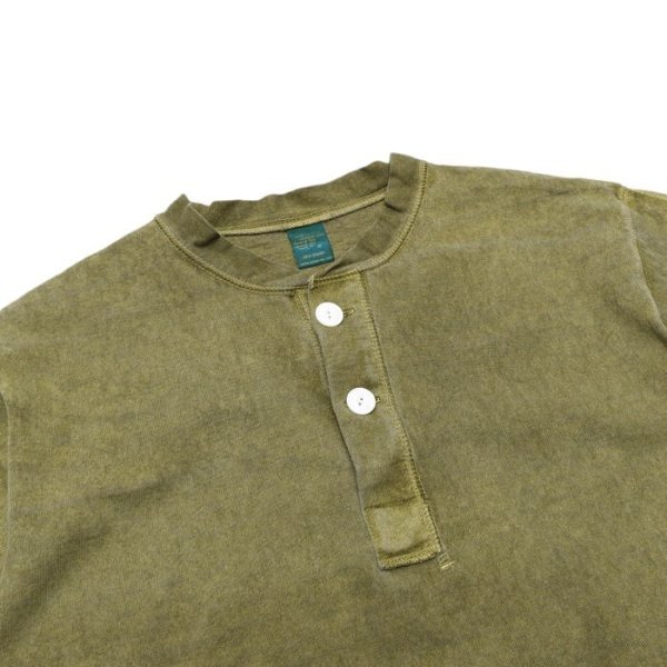 画像3: Good On(グッドオン)Long Sleeve Heavy Henley Neck Tee(ロングスリーブヘビーヘンリーネックTシャツ)"Pigment Dye" / Sage(セージ) (3)