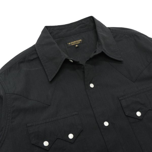 画像3: *A VONTADE(アボンタージ)Lax Western Shirts(ラックスウエスタンシャツ)"Hard Twist Yarn Cordlane" / Black(ブラック) (3)