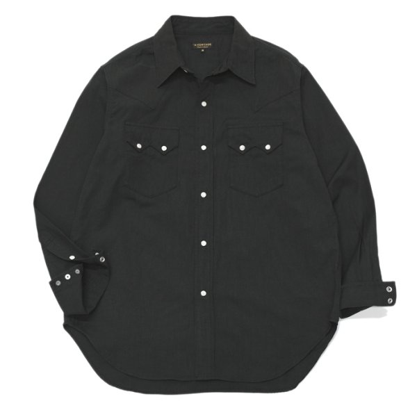 画像1: *A VONTADE（アボンタージ）Lax Western Shirts（ラックスウエスタンシャツ）"Hard Twist Yarn Cordlane" / Black（ブラック） (1)