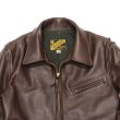 画像2: Y'2 LEATHER（ワイツーレザー）STEER OIL SINGLE RIDERS（ステアオイル 襟付きシングルライダース）/Brown（ブラウン） (2)