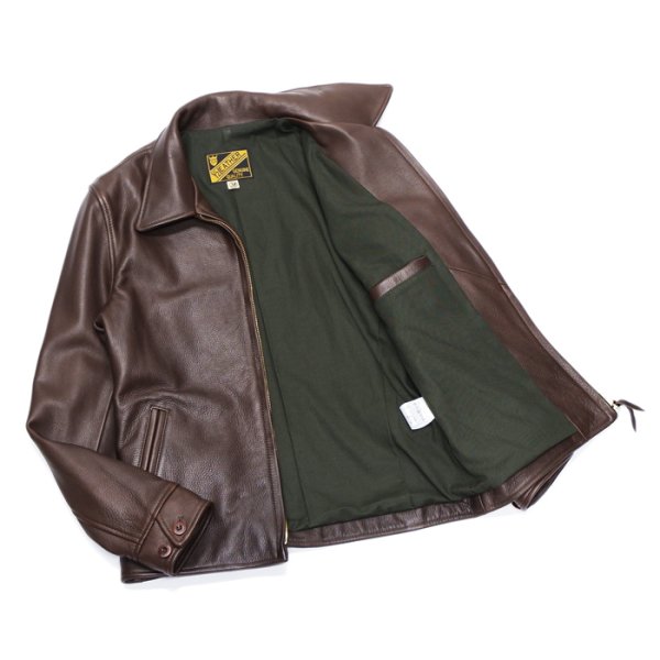 画像8: Y'2 LEATHER（ワイツーレザー）STEER OIL SINGLE RIDERS（ステアオイル 襟付きシングルライダース）/Brown（ブラウン） (8)