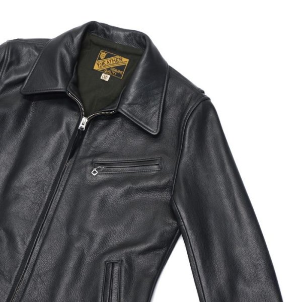 画像4: 【PointUp10%11/10迄】Y'2 LEATHER(ワイツーレザー)STEER OIL SINGLE RIDERS(ステアオイル襟付きシングルライダース)/Black(ブラック) (4)