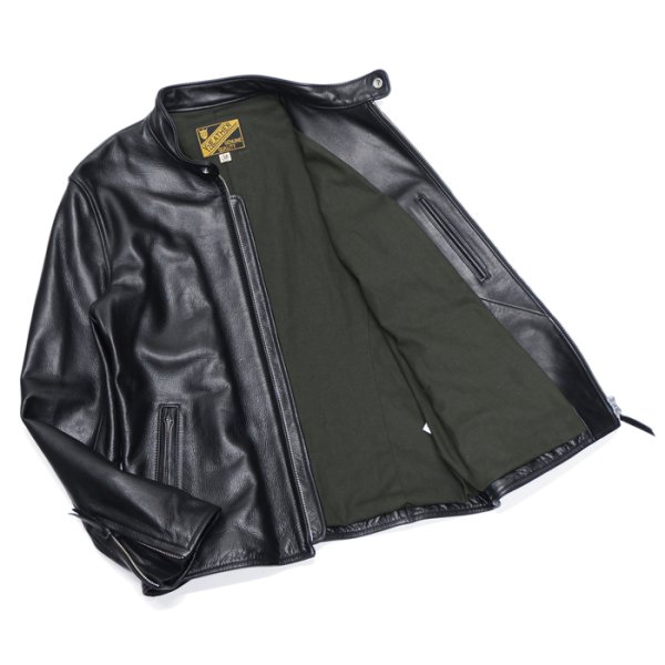 画像5: 【PointUp10%11/10迄】Y'2 LEATHER(ワイツーレザー)STEER OIL SINGLE RIDERS(ステアオイル シングルライダース)/Black(ブラック) (5)