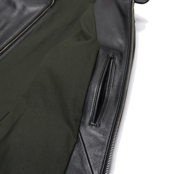 画像8: 【PointUp10%11/10迄】Y'2 LEATHER(ワイツーレザー)STEER OIL SINGLE RIDERS(ステアオイル シングルライダース)/Black(ブラック) (8)