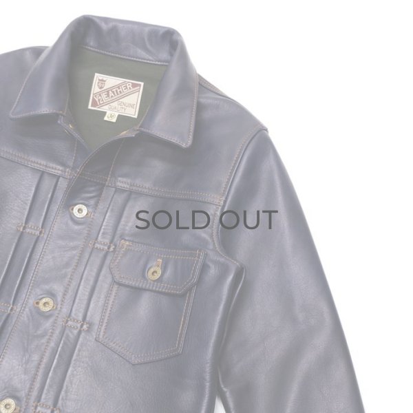 画像4: Y'2 LEATHER（ワイツーレザー）INDIGO HORSE 1st Type Jacket（インディゴホースファーストタイプジャケット）/ Indigo（インディゴ） (4)