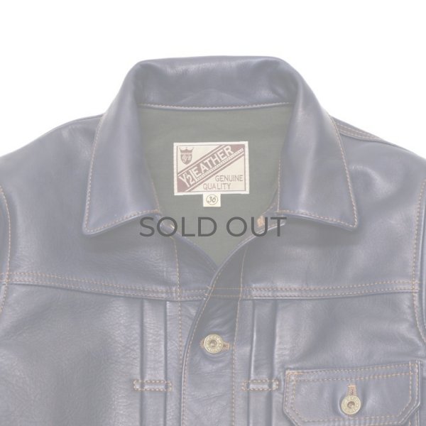 画像3: Y'2 LEATHER（ワイツーレザー）INDIGO HORSE 1st Type Jacket（インディゴホースファーストタイプジャケット）/ Indigo（インディゴ） (3)