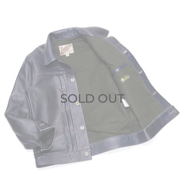 画像9: Y'2 LEATHER（ワイツーレザー）INDIGO HORSE 1st Type Jacket（インディゴホースファーストタイプジャケット）/ Indigo（インディゴ） (9)