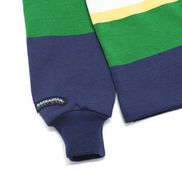 画像5: BARBARIAN(バーバリアン)Heavy Weight Rugby Collar Shirt(ヘビーウェイト ラグビーカラーシャツ)"BOLD MOUNTAINEER" / D.Ocean×Kelly×Yellow×White(ダークオーシャン×ケリーグリーン×イエロー×ホワイト) (5)