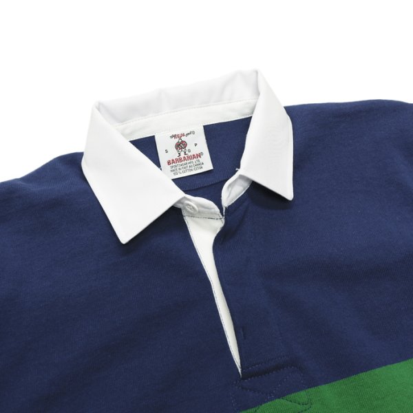 画像3: BARBARIAN(バーバリアン)Heavy Weight Rugby Collar Shirt(ヘビーウェイト ラグビーカラーシャツ)"BOLD MOUNTAINEER" / D.Ocean×Kelly×Yellow×White(ダークオーシャン×ケリーグリーン×イエロー×ホワイト) (3)