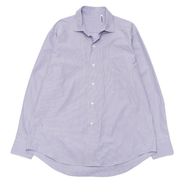 画像1: KAPTAIN SUNSHINE（キャプテンサンシャイン）Cotton Semi Spread Collar Shirt（コットンセミスプレッドカラーシャツ）WASHED FINX LIGHT WEATHER STRIPE/Purple Stripe（パープルストライプ） (1)