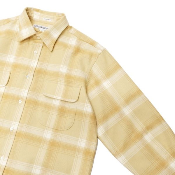 画像4: INDIVIDUALIZED SHIRTS(インディビジュアライズドシャツ)OVER SHIRT(オーバーシャツ)"11oz. HEAVY FLANNEL" / Yellow Beige Plaid(イエローベージュ系チェック) (4)