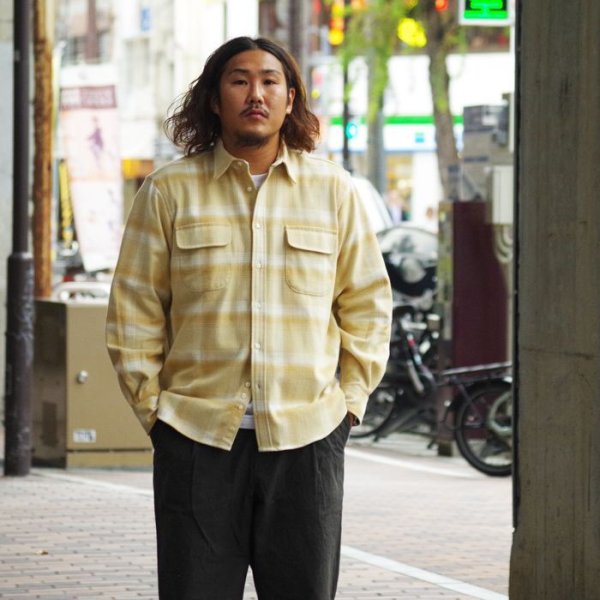 画像8: INDIVIDUALIZED SHIRTS(インディビジュアライズドシャツ)OVER SHIRT(オーバーシャツ)"11oz. HEAVY FLANNEL" / Yellow Beige Plaid(イエローベージュ系チェック) (8)