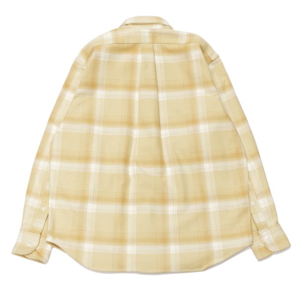 画像2: INDIVIDUALIZED SHIRTS(インディビジュアライズドシャツ)OVER SHIRT(オーバーシャツ)"11oz. HEAVY FLANNEL" / Yellow Beige Plaid(イエローベージュ系チェック) (2)