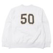 画像3: ※Exclusive※ blurhmsROOTSTOCK（ブラームスルーツストック）Soft&Hard Sweat Crew Neck P.O "T-50"（ソフト&ハードスウェットクルーネックプルオーバー"T-50"）Heather White / Navy×Yellow（ネイビー×イエロー） (3)