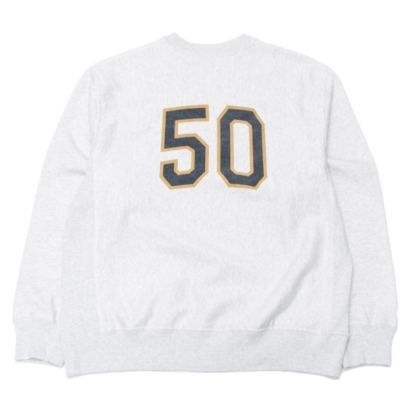 画像3: ※Exclusive※ blurhmsROOTSTOCK(ブラームスルーツストック)Soft&Hard Sweat Crew Neck P.O "T-50"(ソフト&ハードスウェットクルーネックプルオーバー"T-50")Heather White / Navy×Yellow(ネイビー×イエロー) (3)