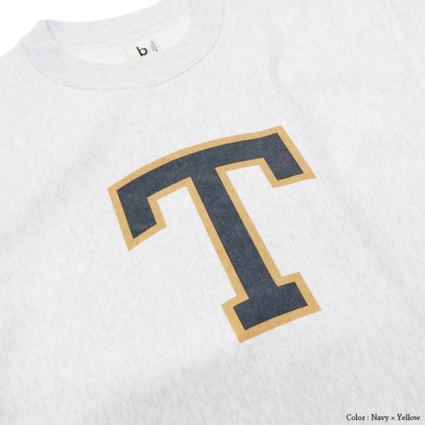 画像8: ※Exclusive※ blurhmsROOTSTOCK(ブラームスルーツストック)Soft&Hard Sweat Crew Neck P.O "T-50"(ソフト&ハードスウェットクルーネックプルオーバー"T-50")Heather White / Navy×Yellow(ネイビー×イエロー) (8)