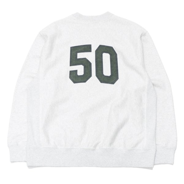 画像3: ※Exclusive※ blurhmsROOTSTOCK（ブラームスルーツストック）Soft&Hard Sweat Crew Neck P.O "T-50"（ソフト&ハードスウェットクルーネックプルオーバー"T-50"）Heather White / Green×Navy（グリーン×ネイビー） (3)