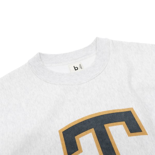 画像4: ※Exclusive※ blurhmsROOTSTOCK（ブラームスルーツストック）Soft&Hard Sweat Crew Neck P.O "T-50"（ソフト&ハードスウェットクルーネックプルオーバー"T-50"）Heather White / Green×Navy（グリーン×ネイビー） (4)