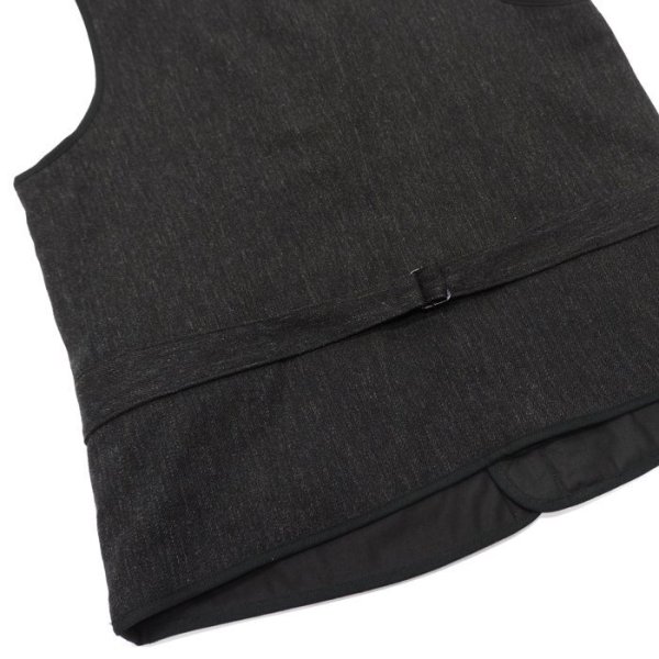 画像6: *A VONTADE(アボンタージ)CW Piping Vest(CWパイピングベスト)”British Wool Cotton Mil. Serge" / Dk.Charcoal(ダークチャコール) (6)