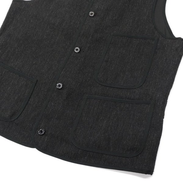 画像5: *A VONTADE(アボンタージ)CW Piping Vest(CWパイピングベスト)”British Wool Cotton Mil. Serge" / Dk.Charcoal(ダークチャコール) (5)