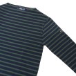 画像4: SAINT JAMES（セントジェームス）OUESSANT"ELBOW PATCH"（ウエッソンエルボーパッチ）/NAVY×PIN+NAVY（ネイビー×グリーン+ネイビー） (4)