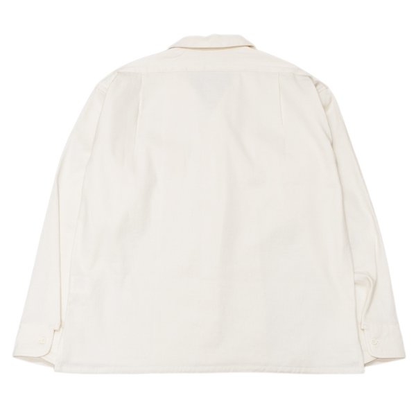 画像3: Nigel Cabourn（ナイジェル・ケーボン）OPEN COLLAR SHIRT（オープンカラーシャツ）"LINEN FLEECE" / Ivory（アイボリー）・Dark Navy（ダークネイビー） (3)