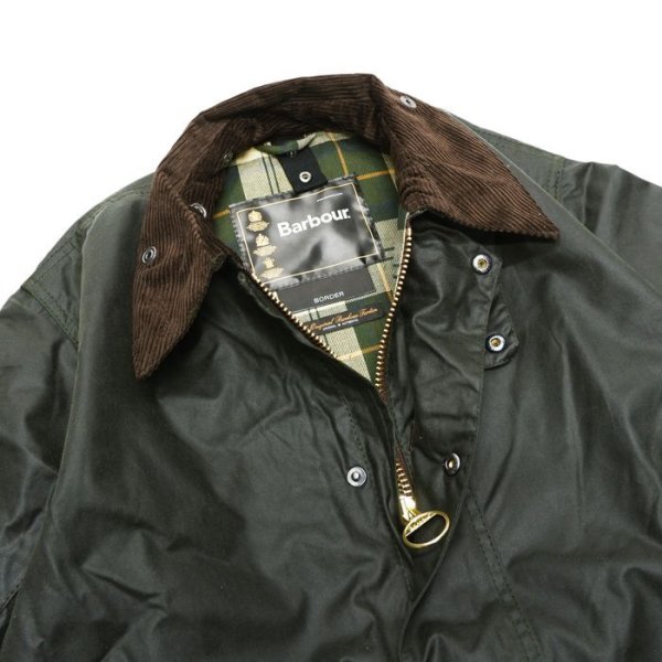 画像3: Barbour（バブァー）BORDER JACKET（ボーダージャケット）"Wax Cotton" / Sage（セージ） (3)