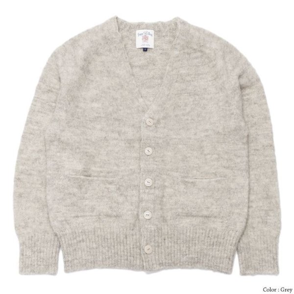 画像2: J.PRESS(J.プレス)SADDLE CARDIGAN(サドルカーディガン)”SHETLAND WOOL SHAGGY DOG" / Gray(グレー)・Navy(ネイビー) (2)