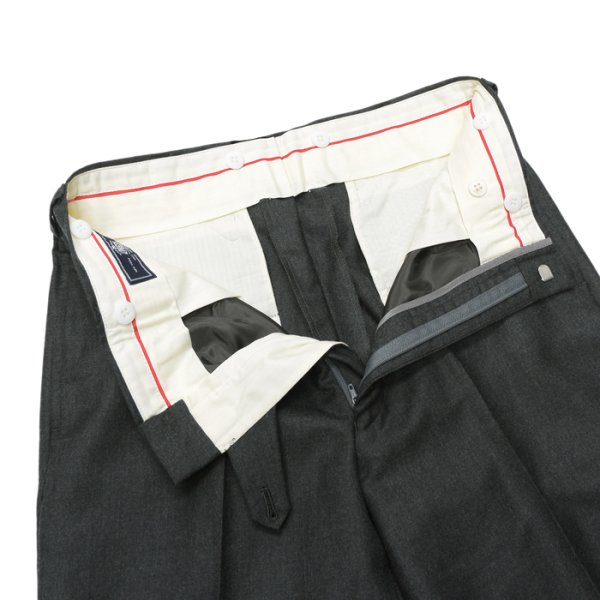 画像3: J.PRESS（J.プレス）PIPED STEM TROUSERS（パイプドステムトラウザー）"PEPPIN MERINO SAXONY" / Charcoal（チャコールグレー） (3)